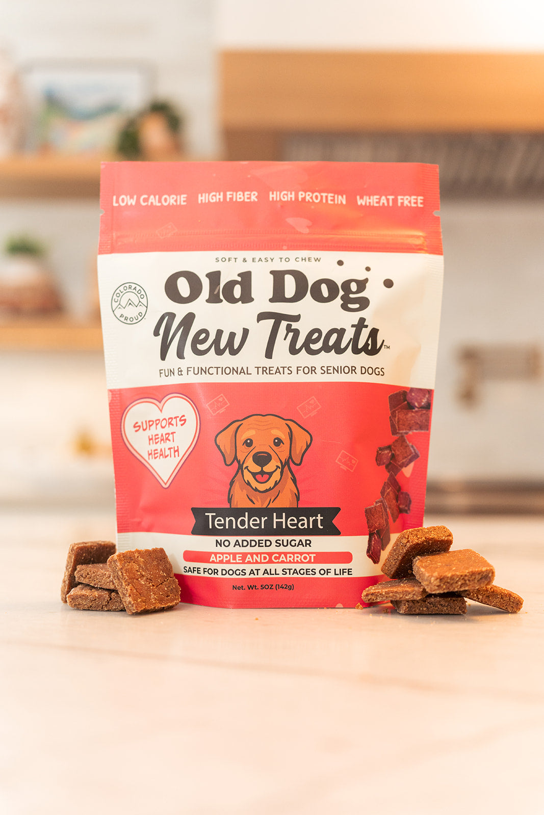 Tender Heart functional soft treats for senior dogs by Old Dog New Treats — Hawthorn Berry, Taurine, Beetroot, Apple, Carrot, Rosemary