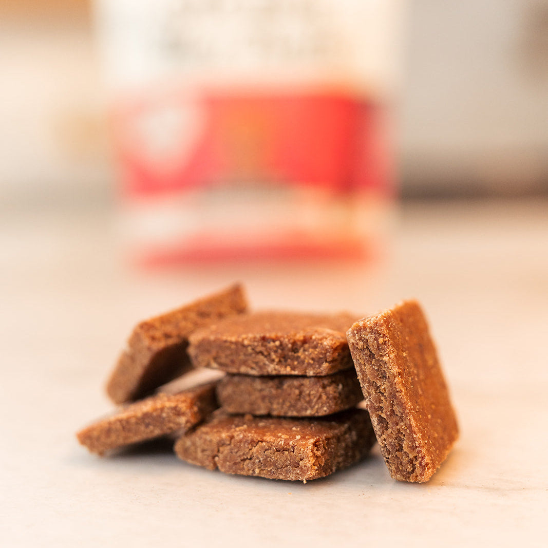 Tender Heart functional soft treats for senior dogs by Old Dog New Treats — Hawthorn Berry, Taurine, Beetroot, Apple, Carrot, Rosemary
