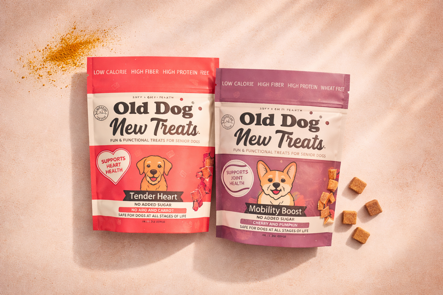 The Vitality Duo bundle — Tender Heart and Mobility Boost functional soft treats for senior dogs by Old Dog New Treats