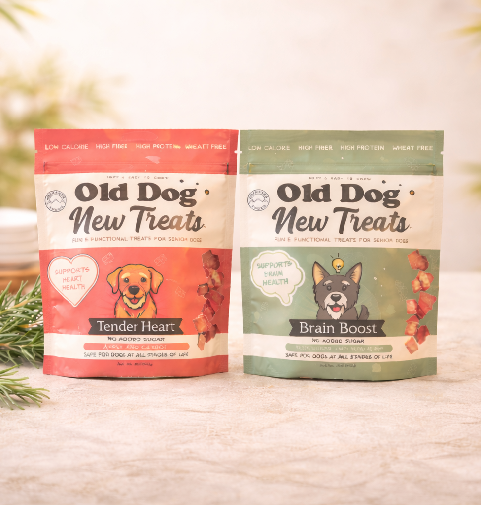 The Zen Soul Duo bundle — Brain Boost and Tender Heart functional soft treats for senior dogs by Old Dog New Treats